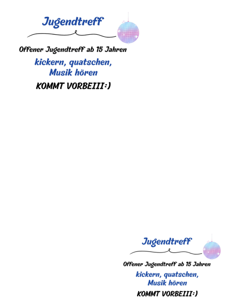 Jugendtreff Termine